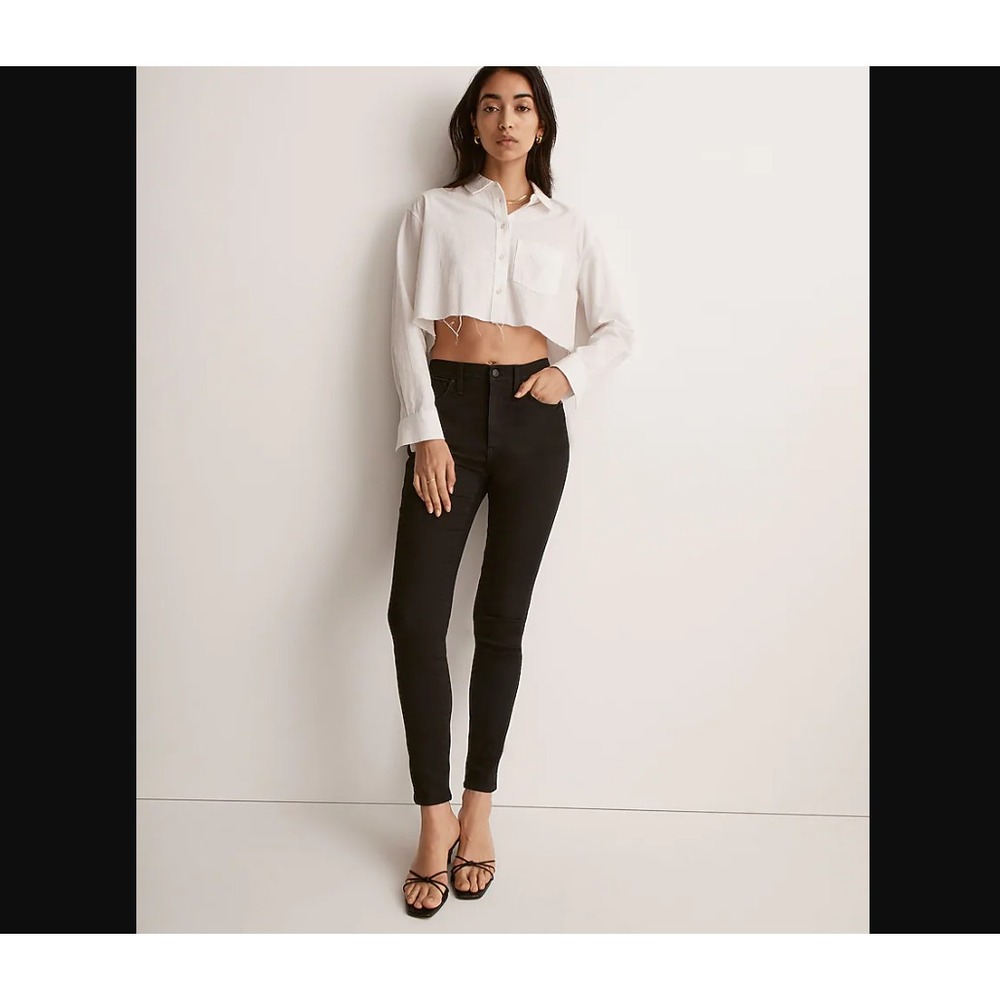 Madewell NEW NWT Womens Tall T28 Black 10" High Rise Skinny Jeans‎ Stretch Denim